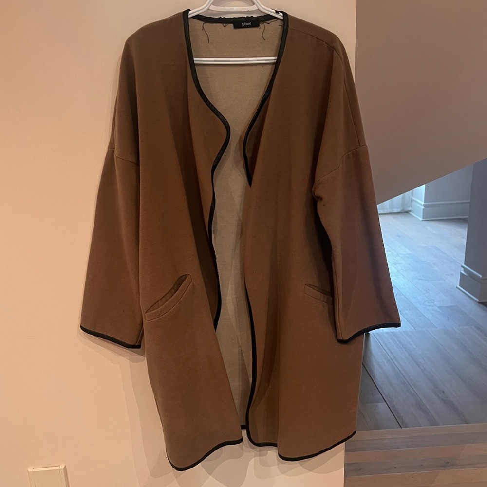 GILBERT Beige Peacoat Style Jacket - Size L